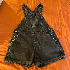 Old Navy Black Overalls Shorts Size 12 3.5” inseam